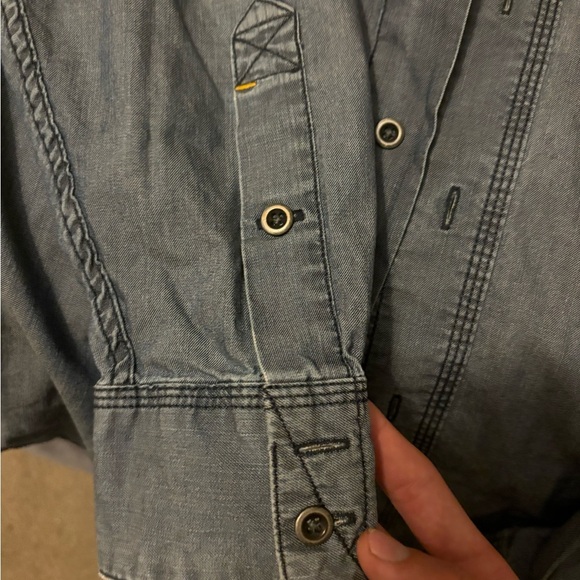 Men’s Large Solaris Longsleeve Jean Jacket NWOT 100% Cotton Blue Double Pockets - Picture 13 of 16